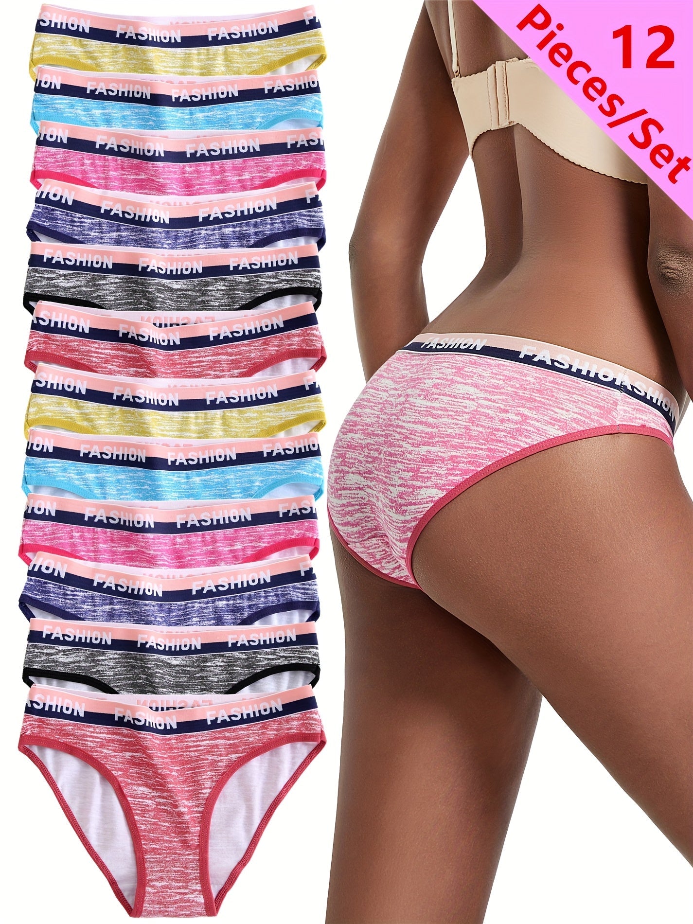 Women's 12-Pack Briefs - Striped Everyday Comfort – view 7