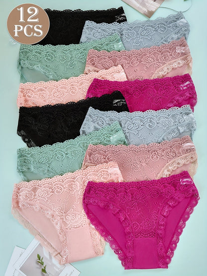 Women's 12-Pack Low-Rise Briefs - Lace Everyday Comfort – view 7