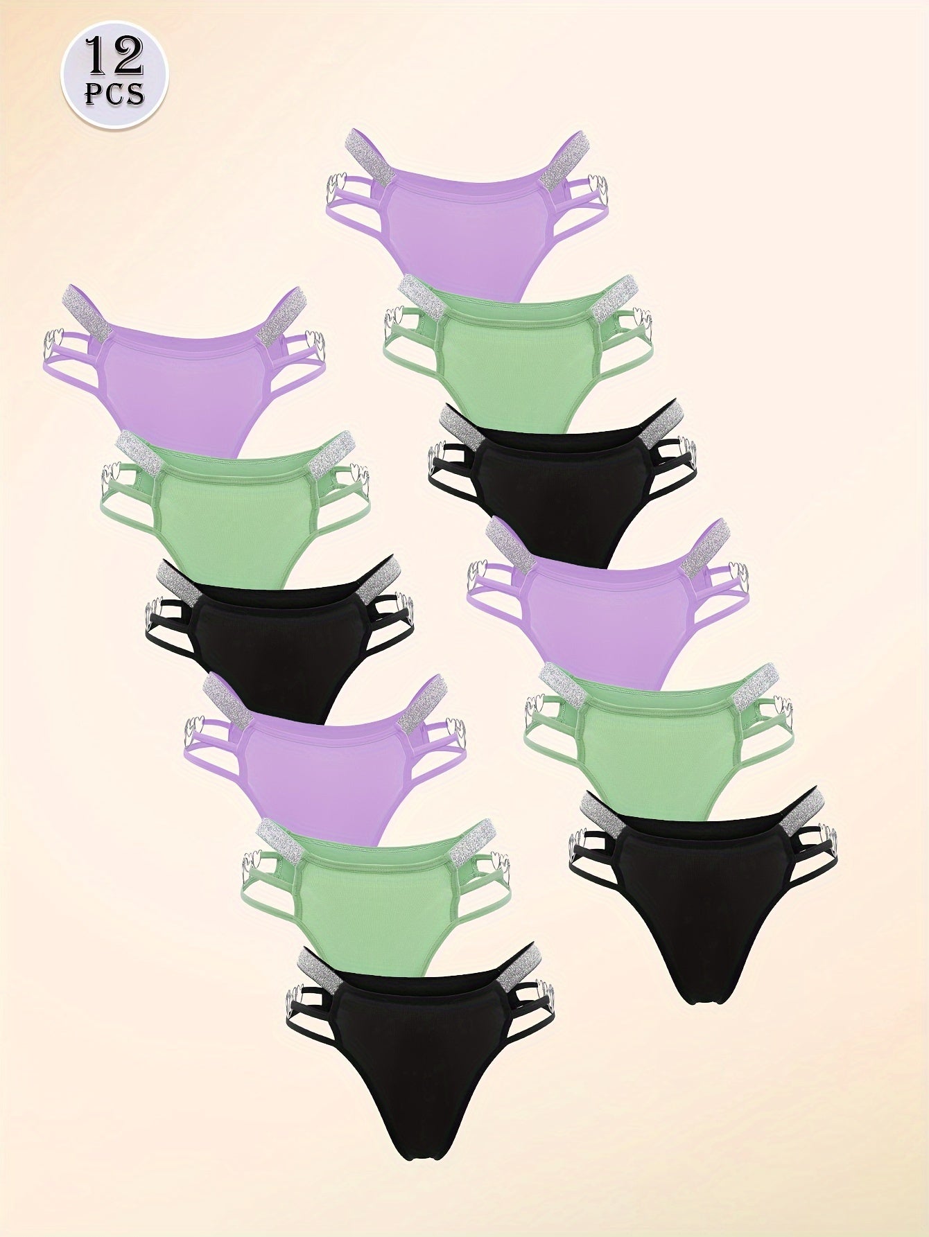 Women's 12-Pack Low-Rise Hipsters - Heart Detail Everyday Comfort – view 4
