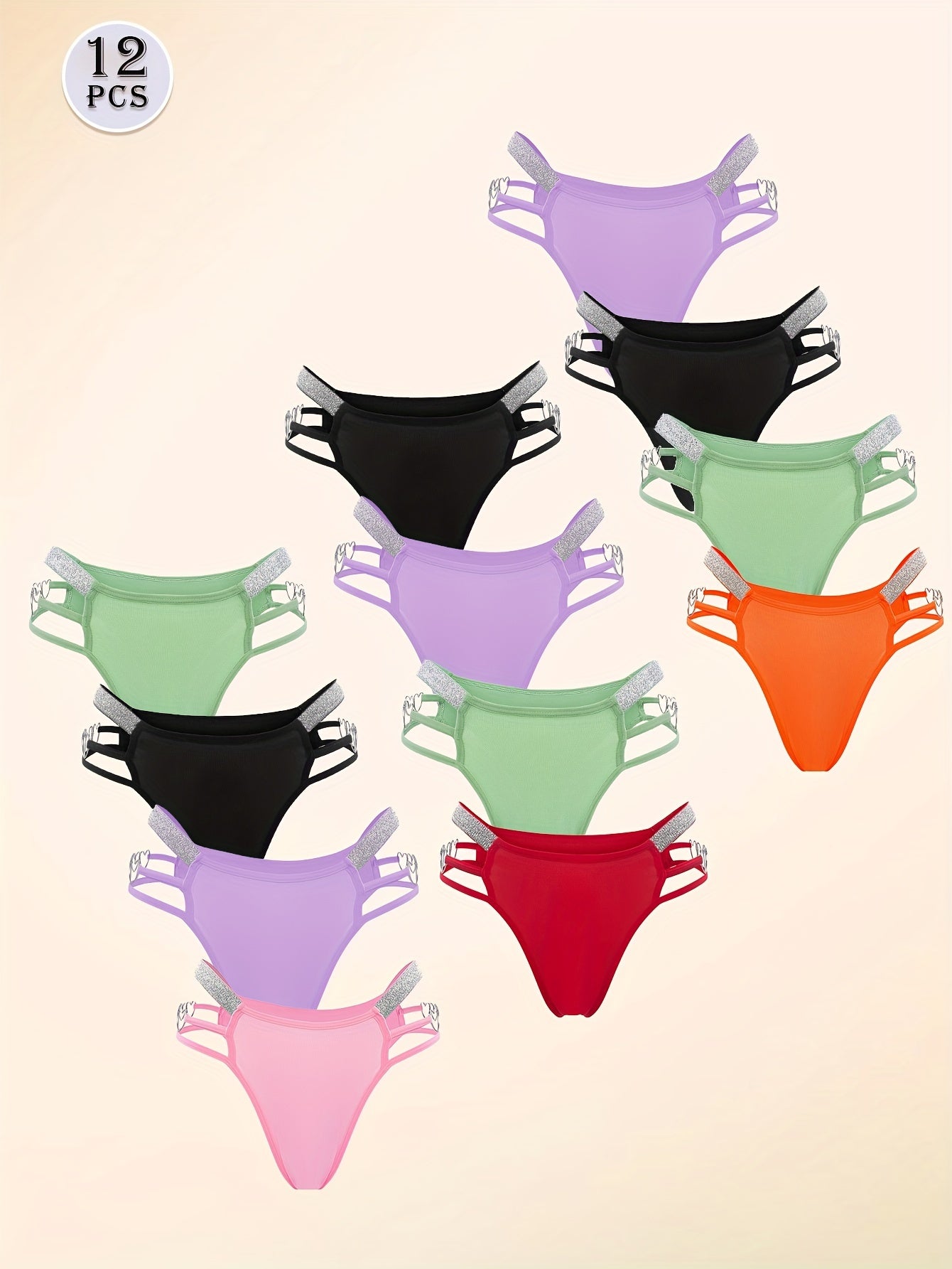 Women's 12-Pack Low-Rise Hipsters - Heart Detail Everyday Comfort – view 5