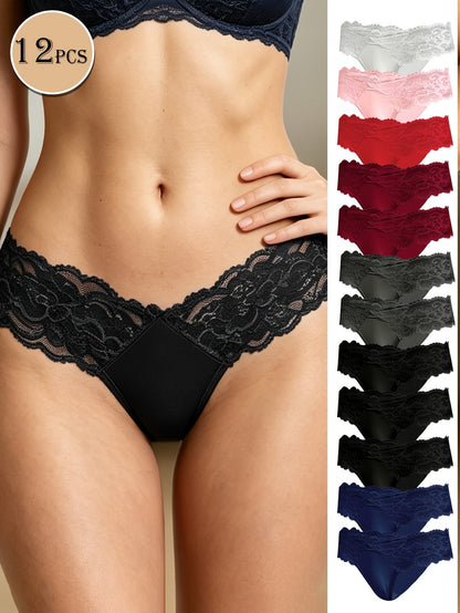 Women's 12-Pack Low-Rise Thongs - Floral Everyday Comfort – view 2