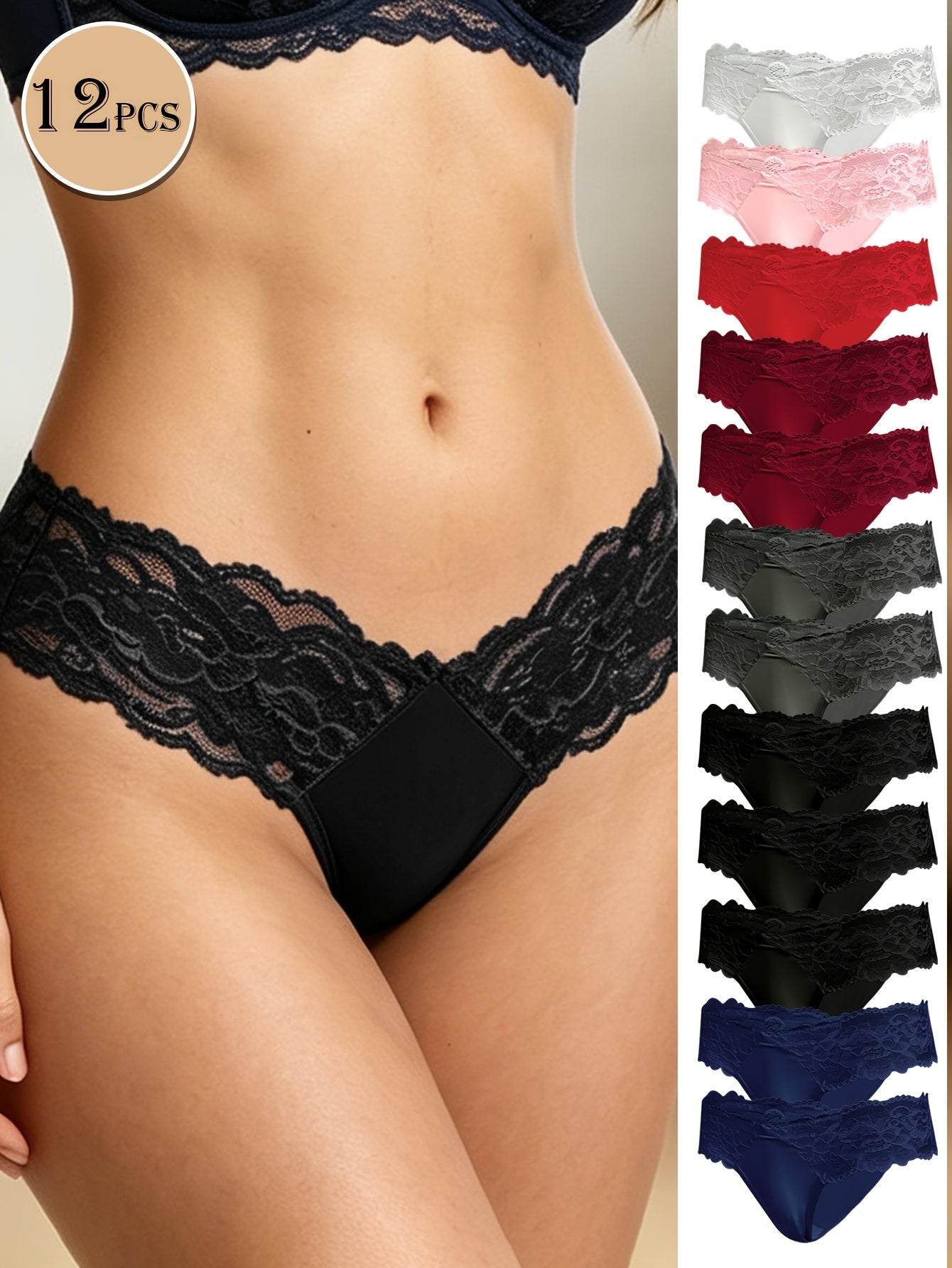 Women's 12-Pack Low-Rise Thongs - Floral Everyday Comfort – view 10