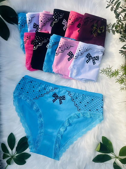 Women's 12-Pack Mid-Rise Briefs - Heart Detail Everyday Comfort - Curve Fit – view 2