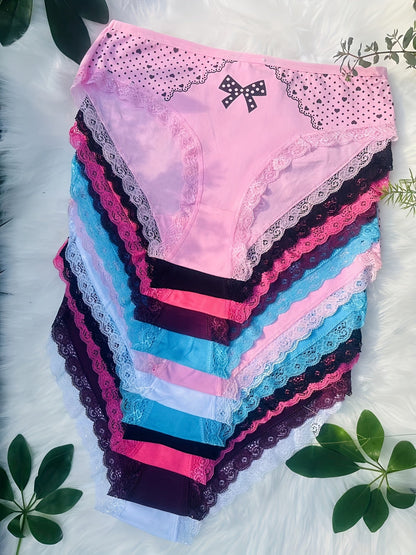Women's 12-Pack Mid-Rise Briefs - Heart Detail Everyday Comfort - Curve Fit – view 7