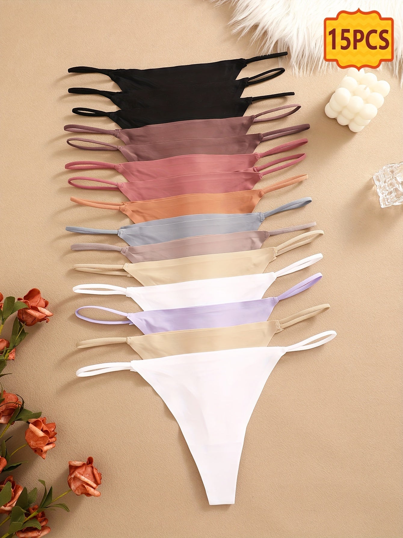 Women's 15-Pack Seamless Thongs - Smooth No-Show Fit – view 2