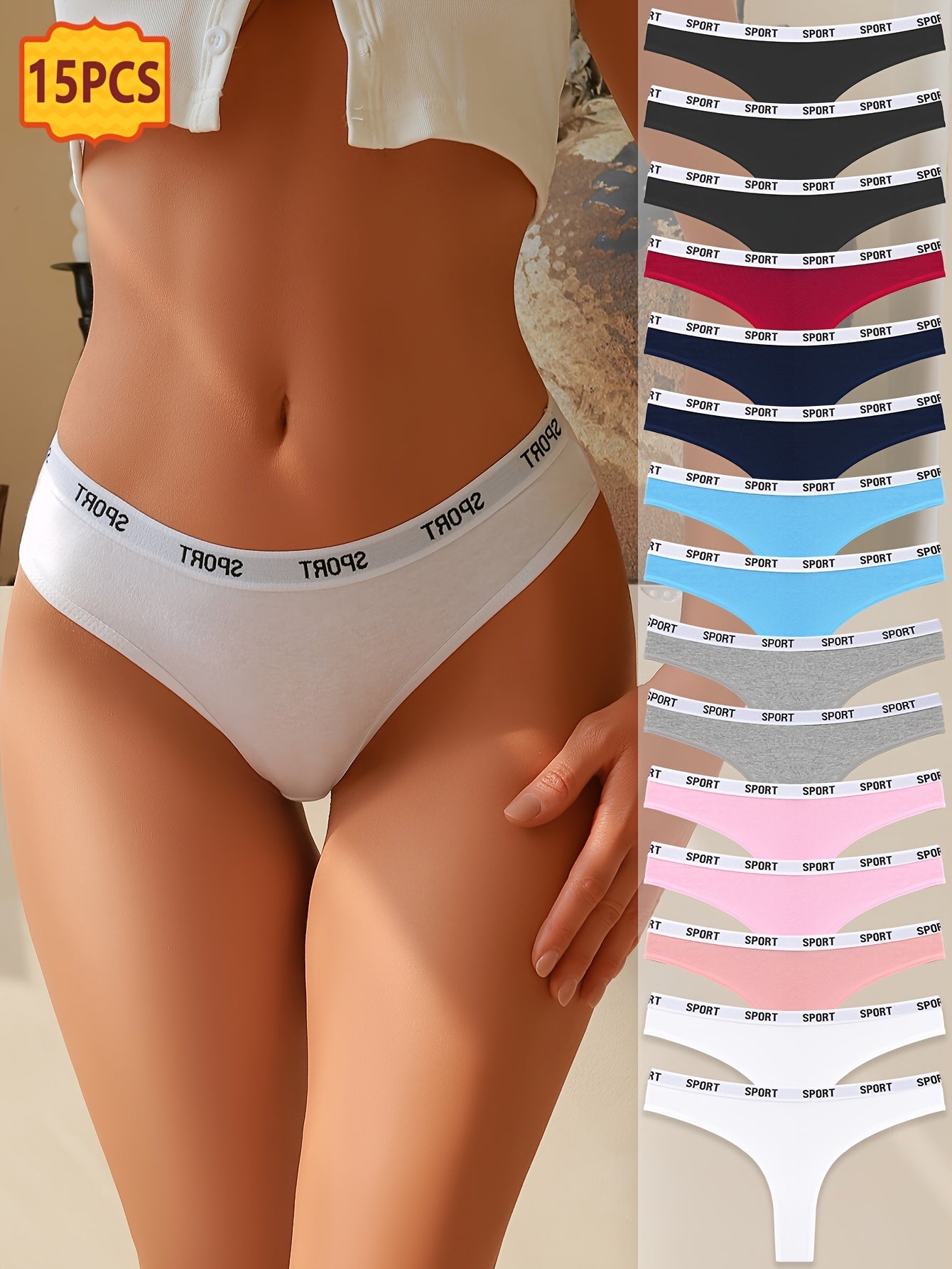 Women's 15-Pack Thongs - Soft Everyday Comfort – main product image