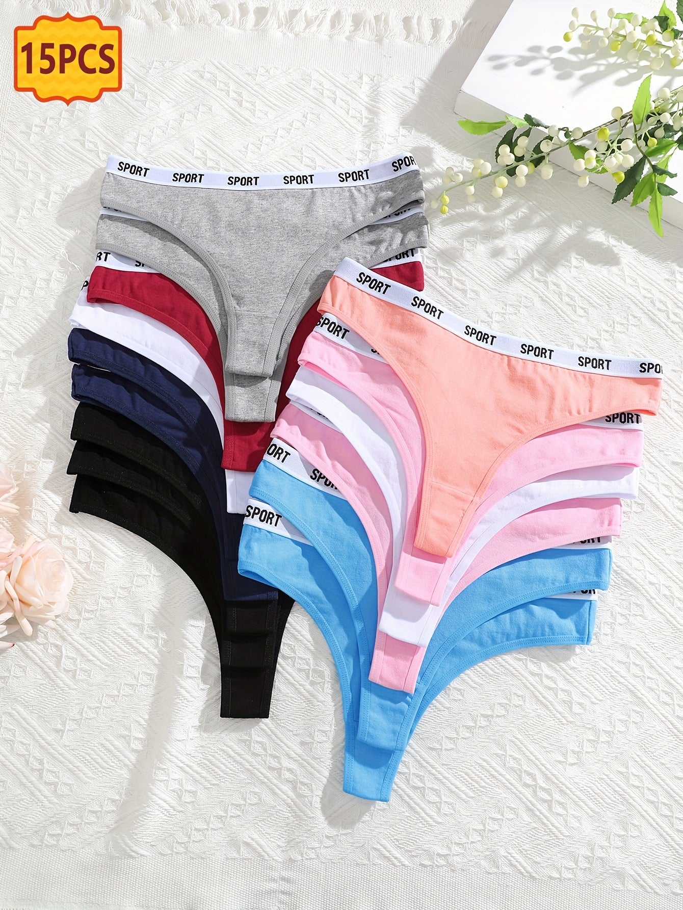 Women's 15-Pack Thongs - Soft Everyday Comfort – view 7