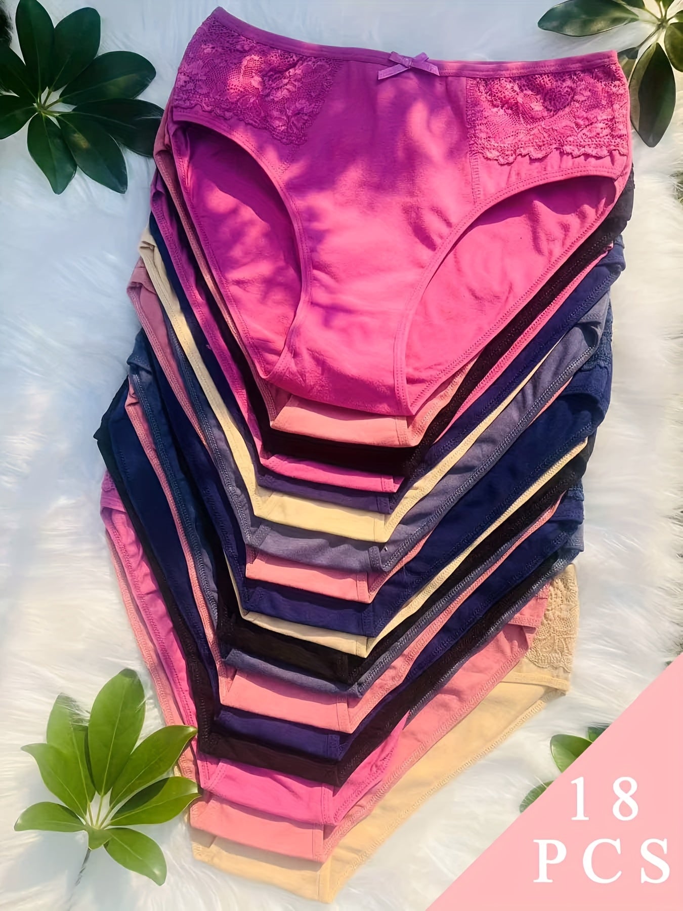 Women’s 18-Pack High-Waist Seamless Briefs - Lace Detail Comfort – main product image