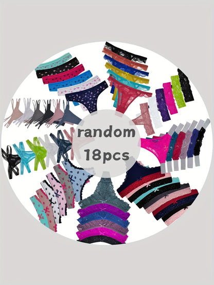 Women's 18-Pack Low-Rise Thongs - Lace Everyday Comfort – main product image