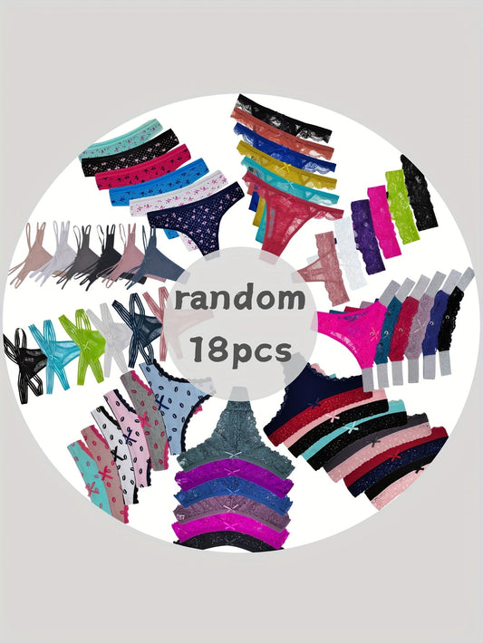 Women's 18-Pack Low-Rise Thongs - Lace Everyday Comfort – main product image