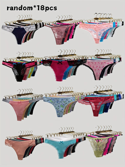 Women's 18-Pack Low-Rise Thongs - Lace Everyday Comfort – view 6