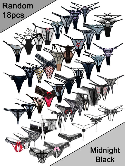 Women's 18-Pack Thongs - Embroidered Everyday Comfort – main product image