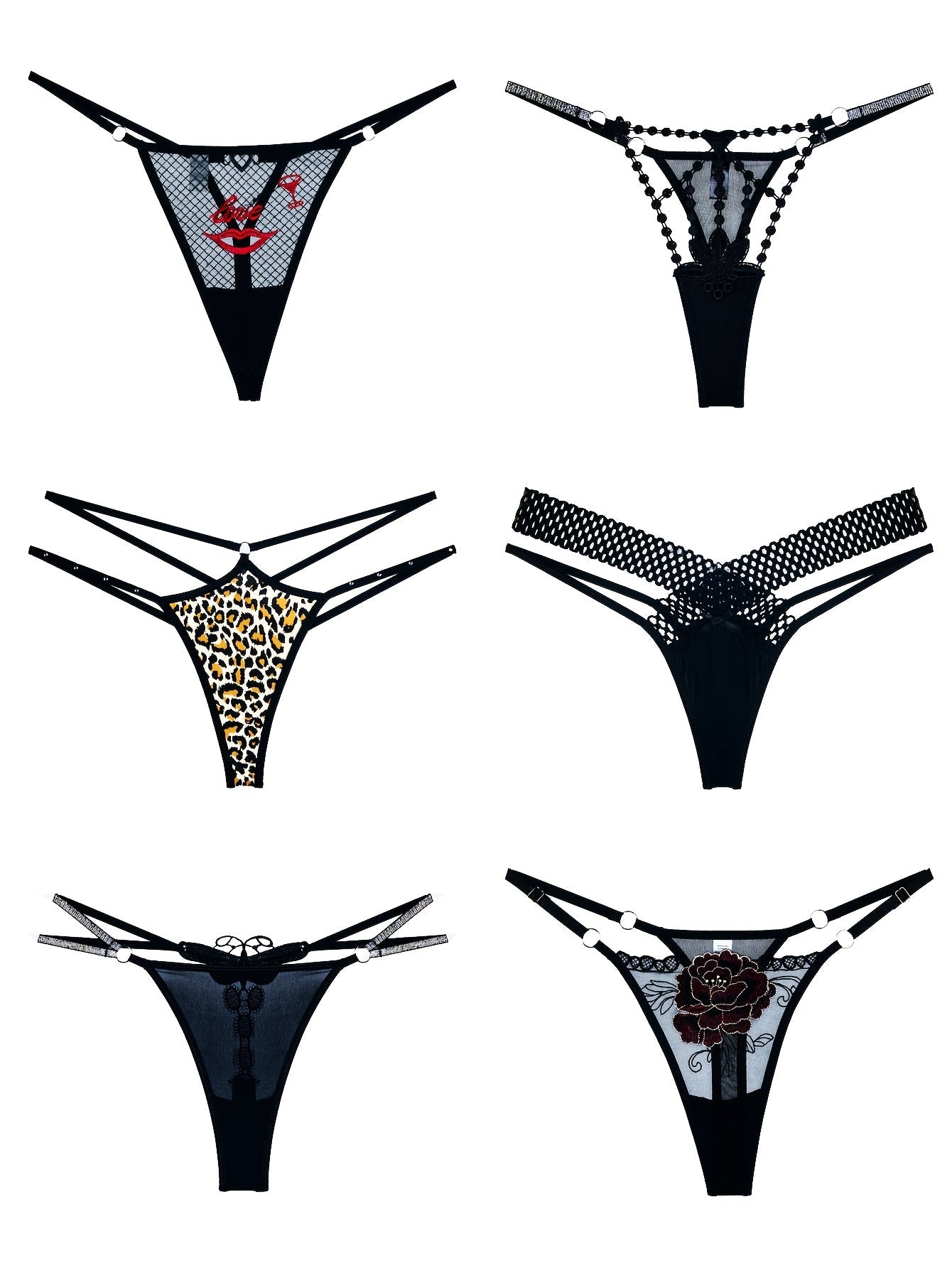 Women's 18-Pack Thongs - Embroidered Everyday Comfort detail view