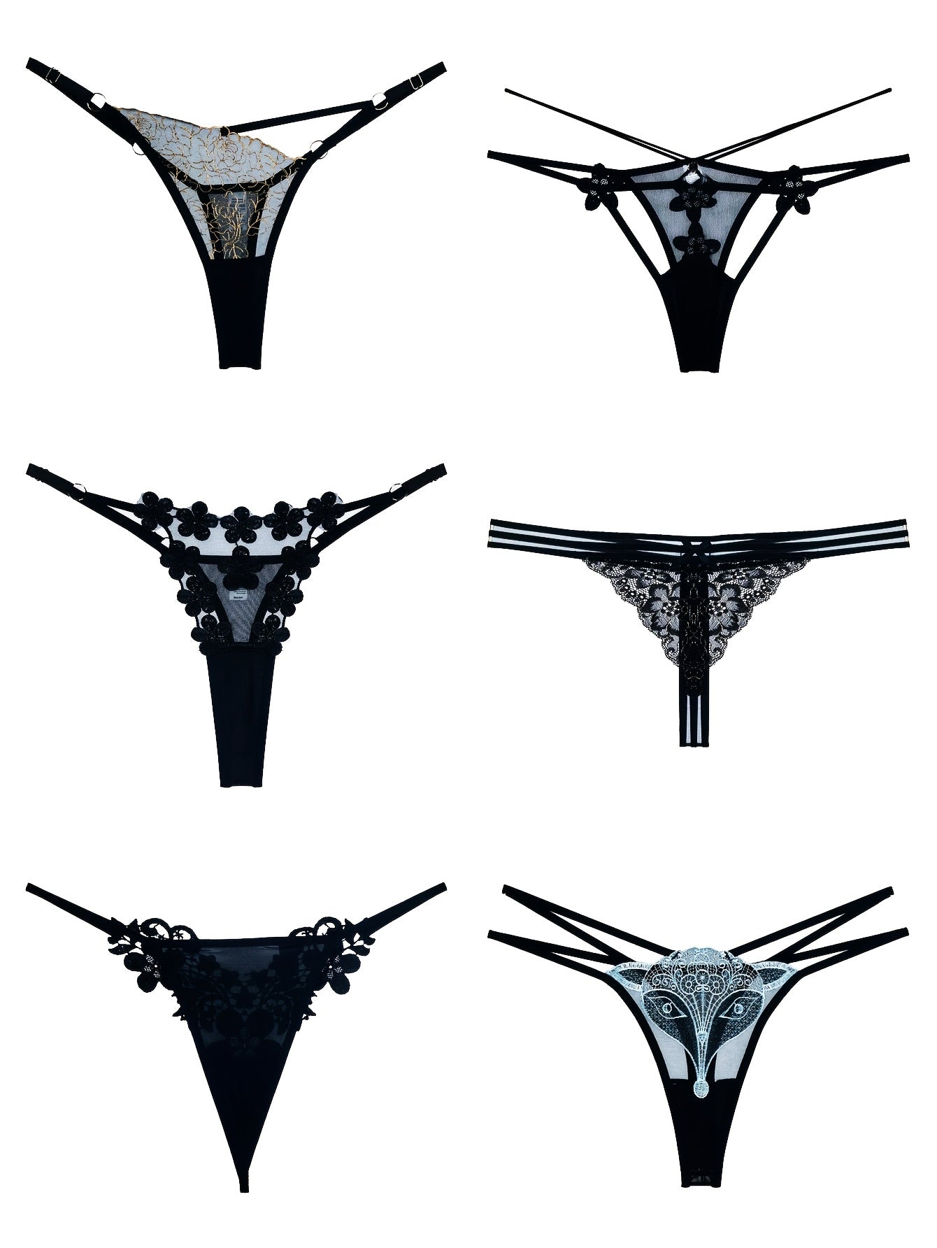 Women's 18-Pack Thongs - Embroidered Everyday Comfort detail view