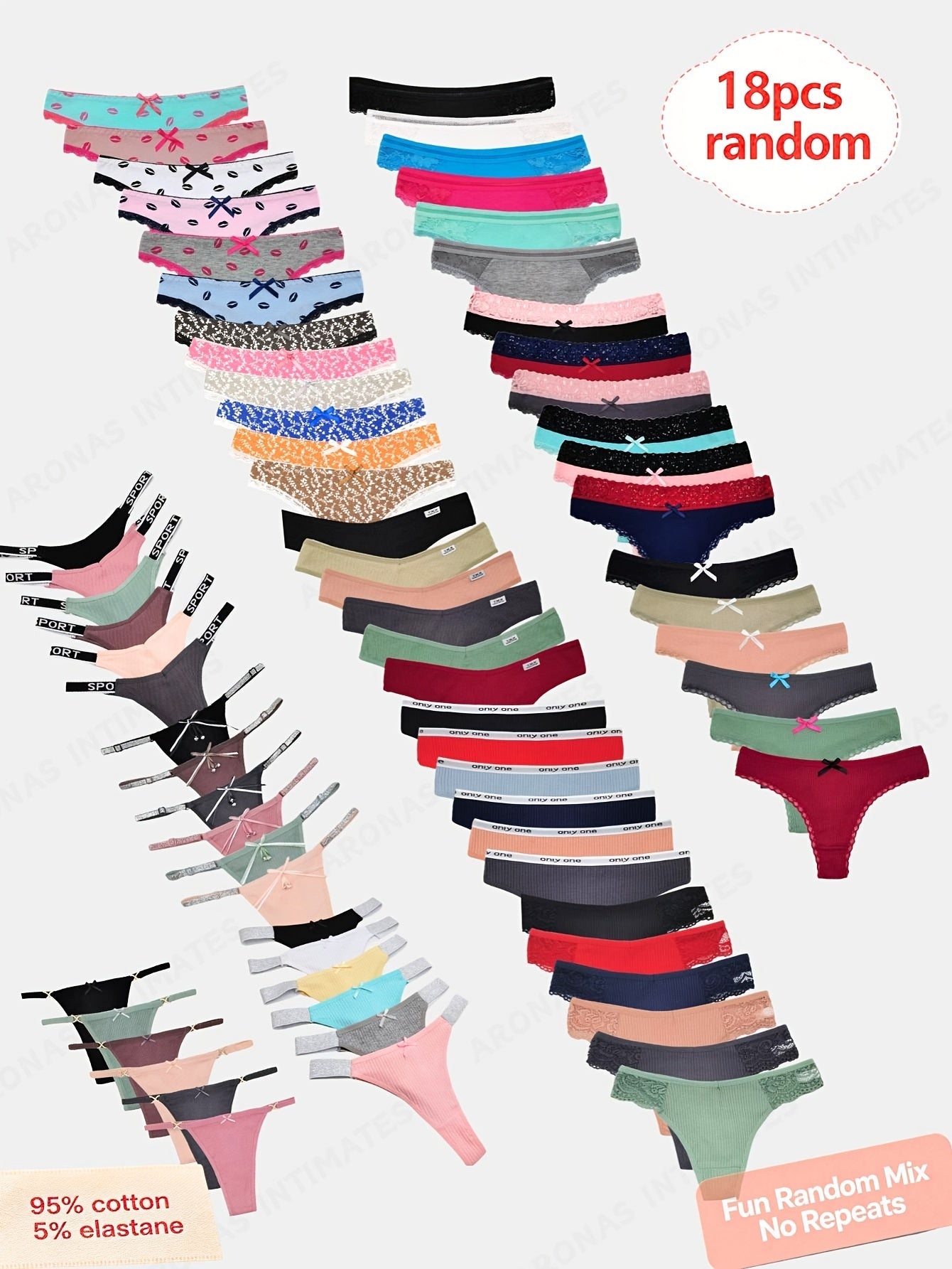 Women's 18-Pack Thongs - Solid Color Daily Comfort – main product image