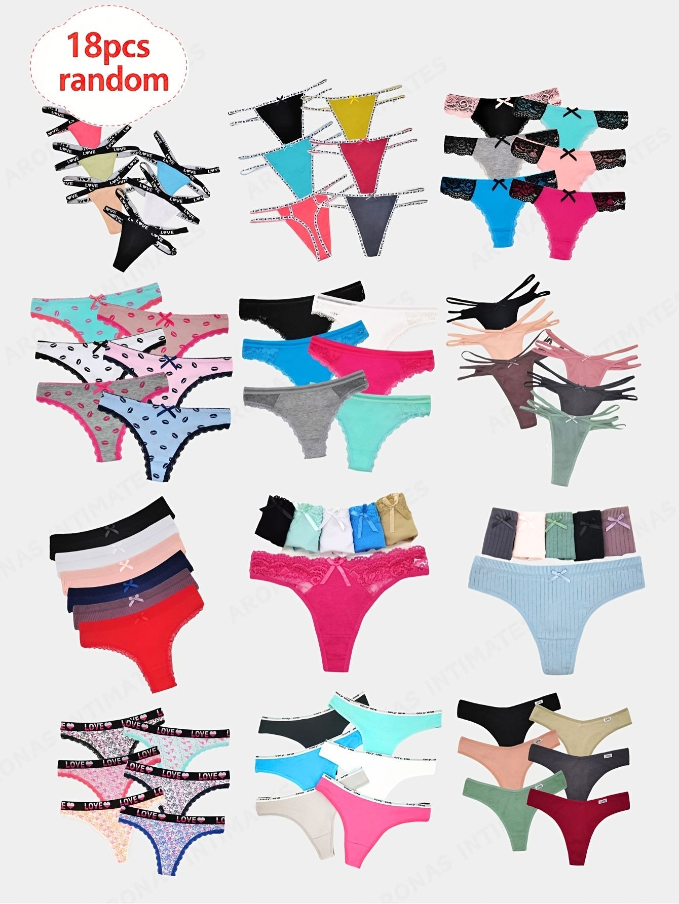 Women's 18-Pack Thongs - Solid Color Daily Comfort – view 4