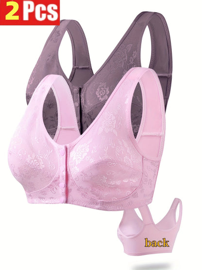 Women’s 2-Pack Front Closure Wireless Bra - Lace Detail Comfort detail view