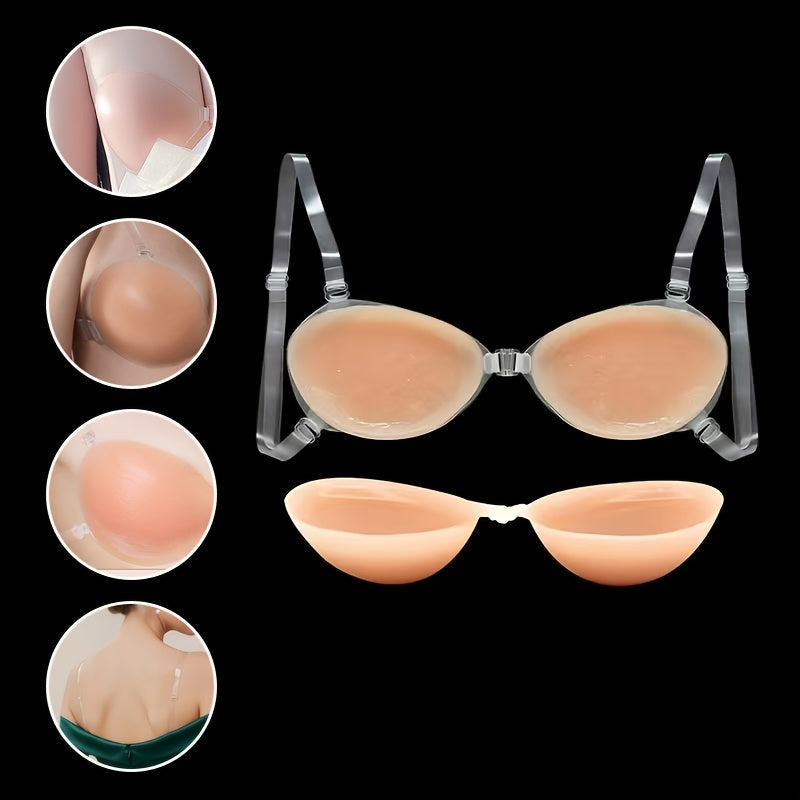 Women’s 2-Pack Seamless Adhesive Bra - Lace Detail Comfort – main product image