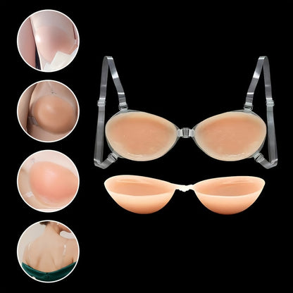 Women’s 2-Pack Seamless Adhesive Bra - Lace Detail Comfort – main product image