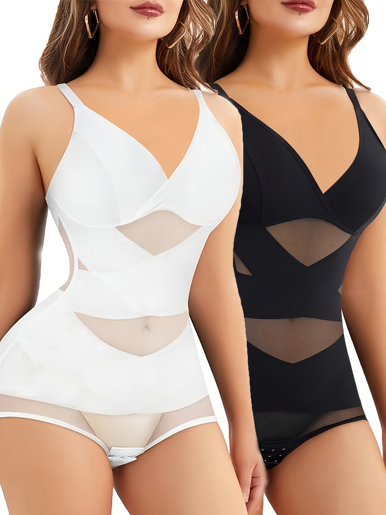 Women’s 2-Pack Shapewear Bodysuit - Tummy Control Support – Black – view 3