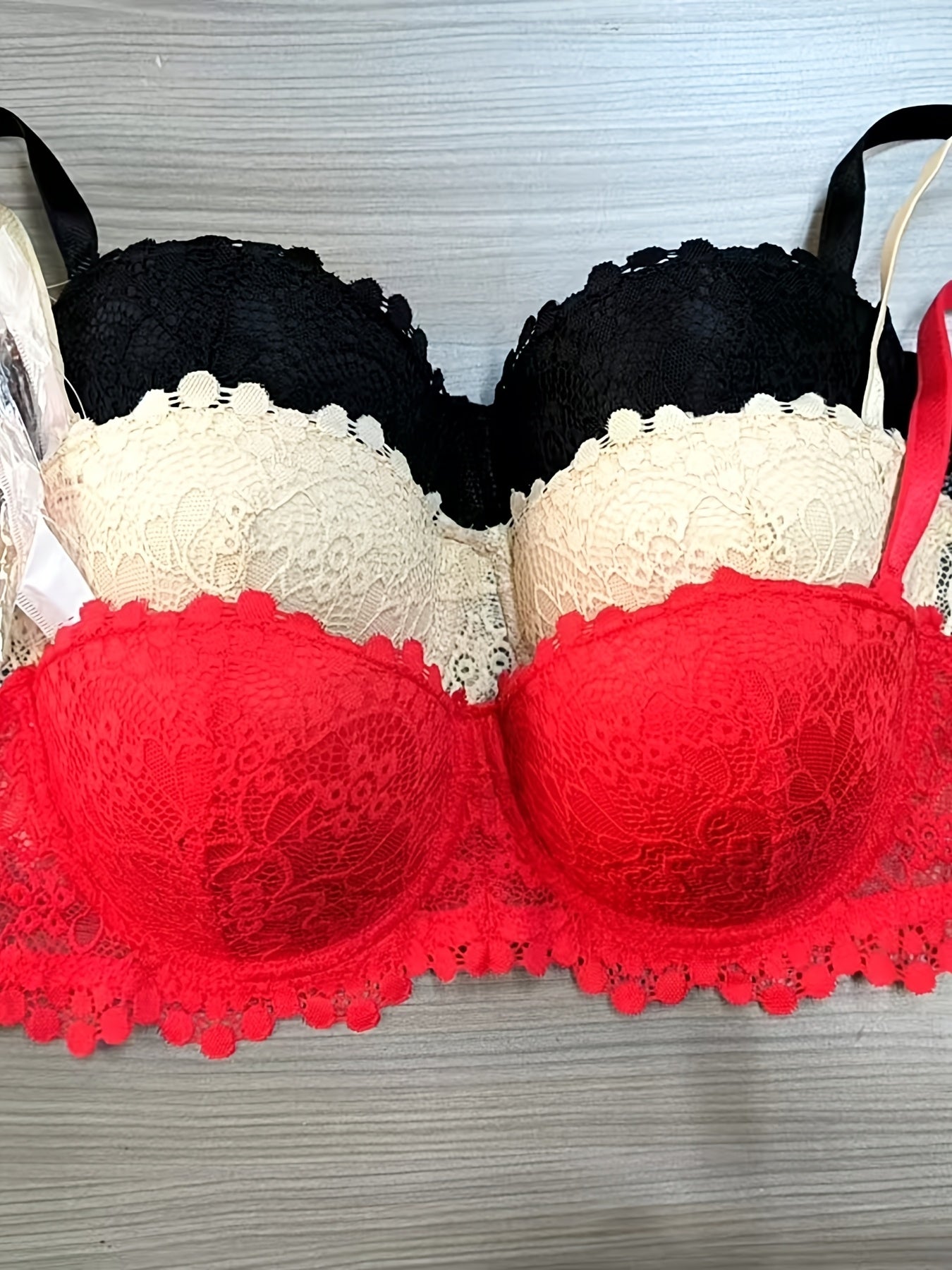 Women’s 3-Pack Bra - Lace Detail Comfort – Sizes EU 70B–EU 90C – main product image