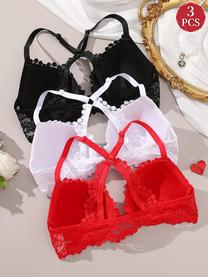 Women’s 3-Pack Front Closure Bra - Lace Detail Comfort – Sizes EU 70A–EU 90C – view 4