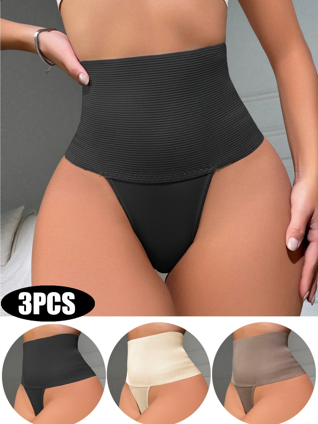 Women’s 3-Pack High-Waist Shapewear Briefs - Tummy Control Support – Colorway 48037 – view 9