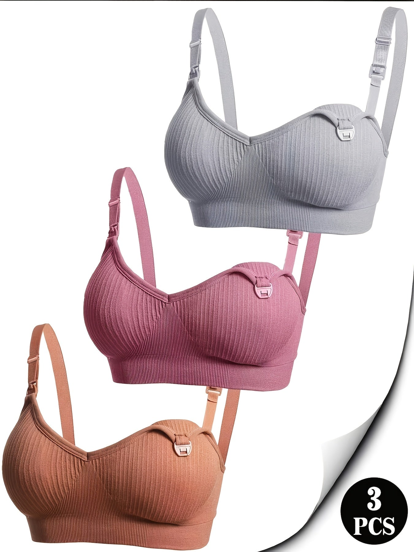 Women’s 3-Pack Nursing Bra - Breathable Daily Comfort detail view