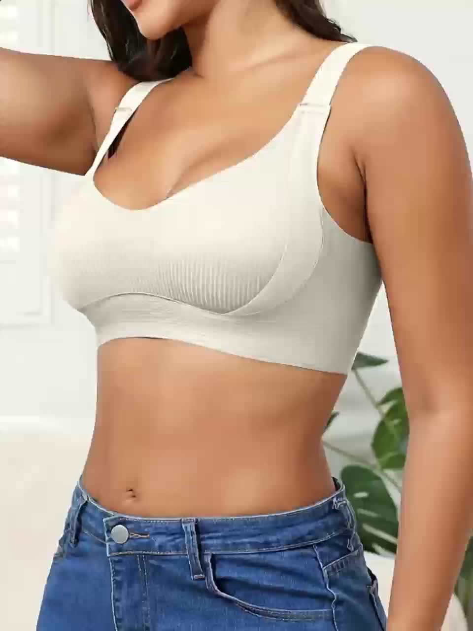 Women’s 3-Pack Wireless Bra - Soft Everyday Support – Multicolor Knit – view 7