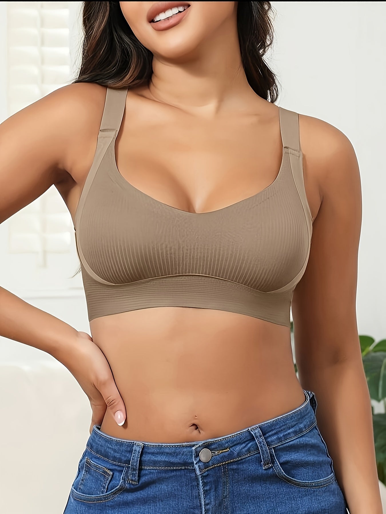 Women’s 3-Pack Wireless Bra - Soft Everyday Support – Multicolor Knit – view 12