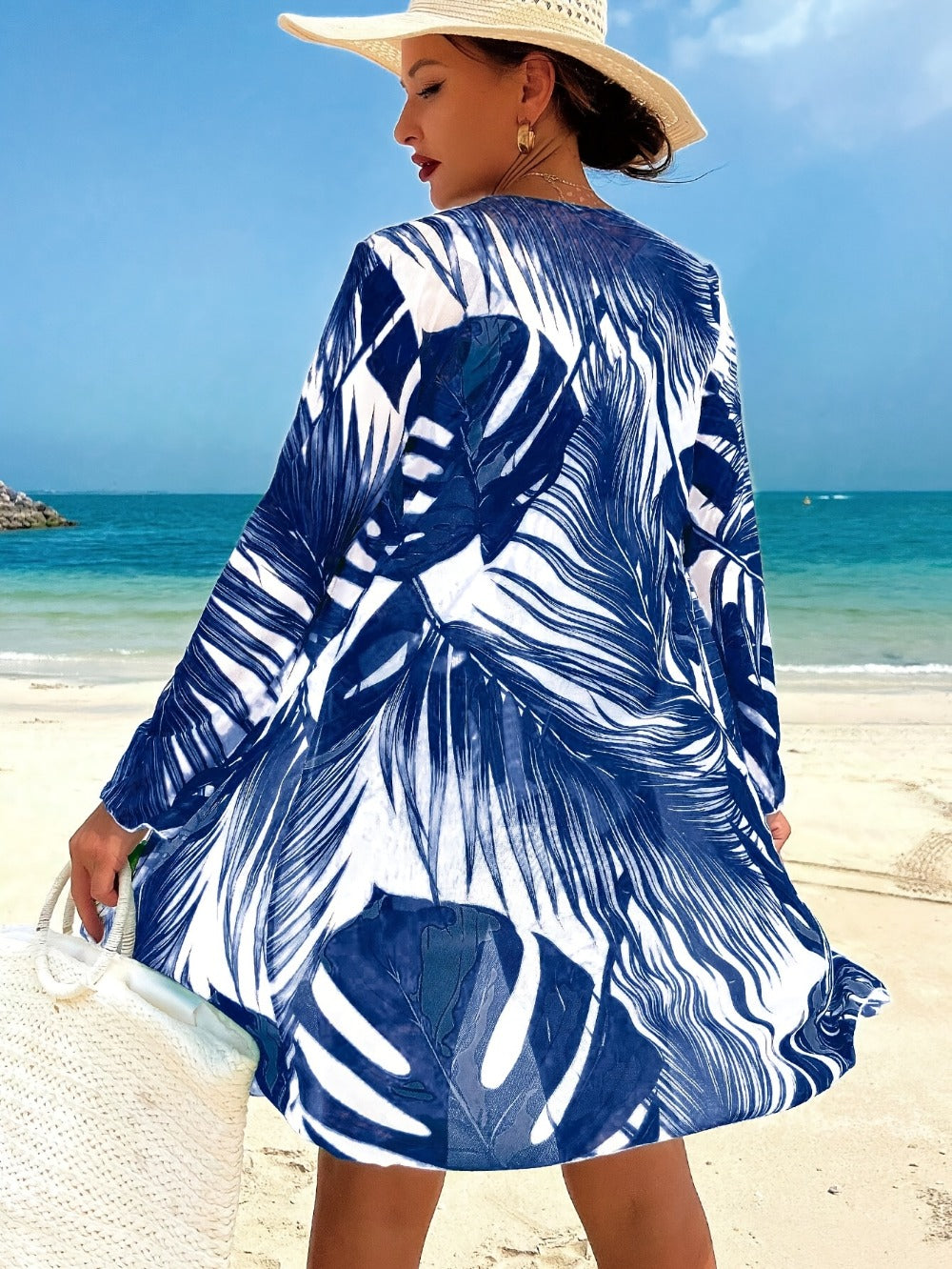 Women's 3-Piece Long Sleeve Swim Set - High-Stretch Printed Coverage detail view
