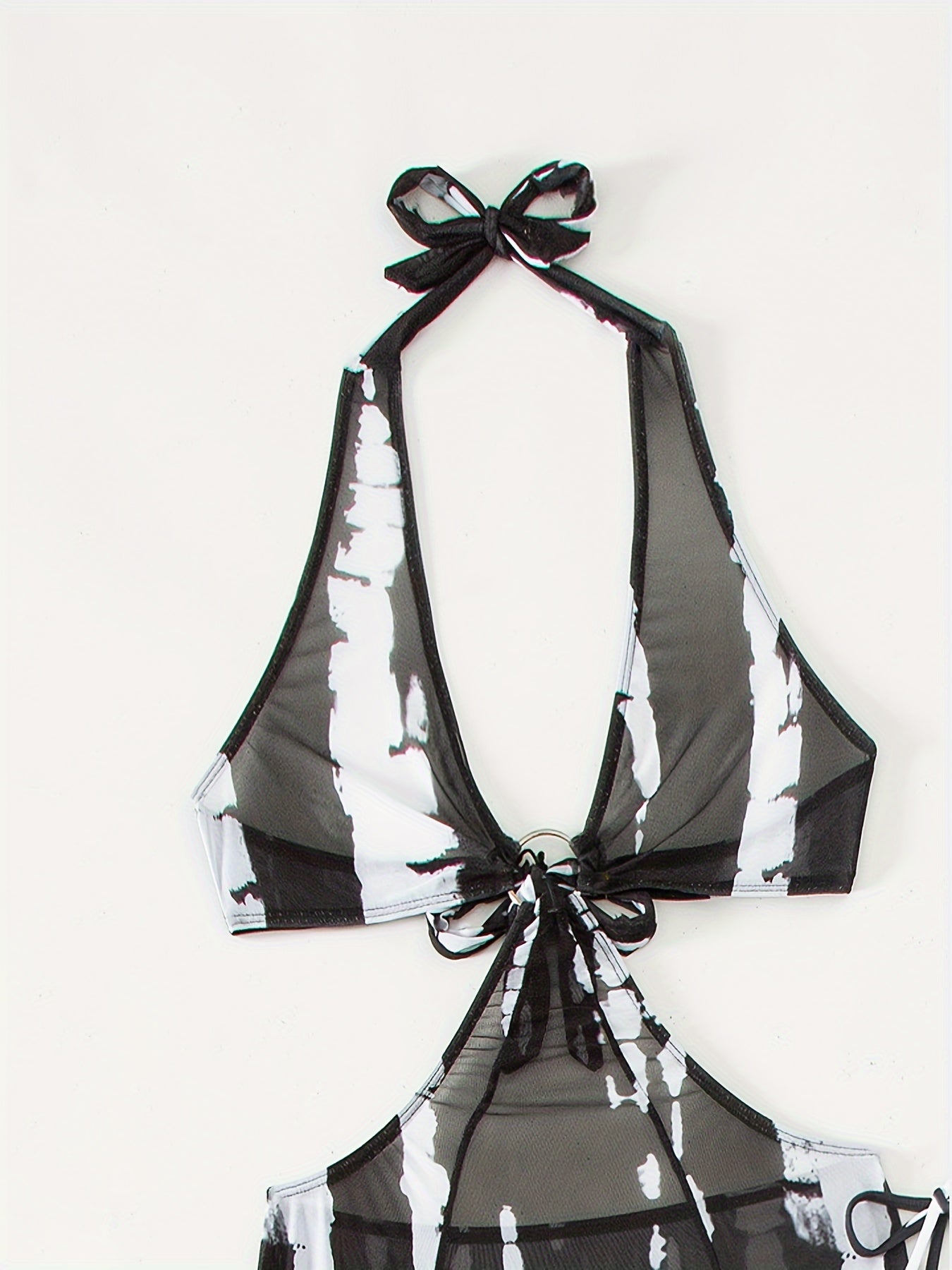 Women's 3-Piece Tie-Dye Swimwear Set - Halter Skirted – view 13