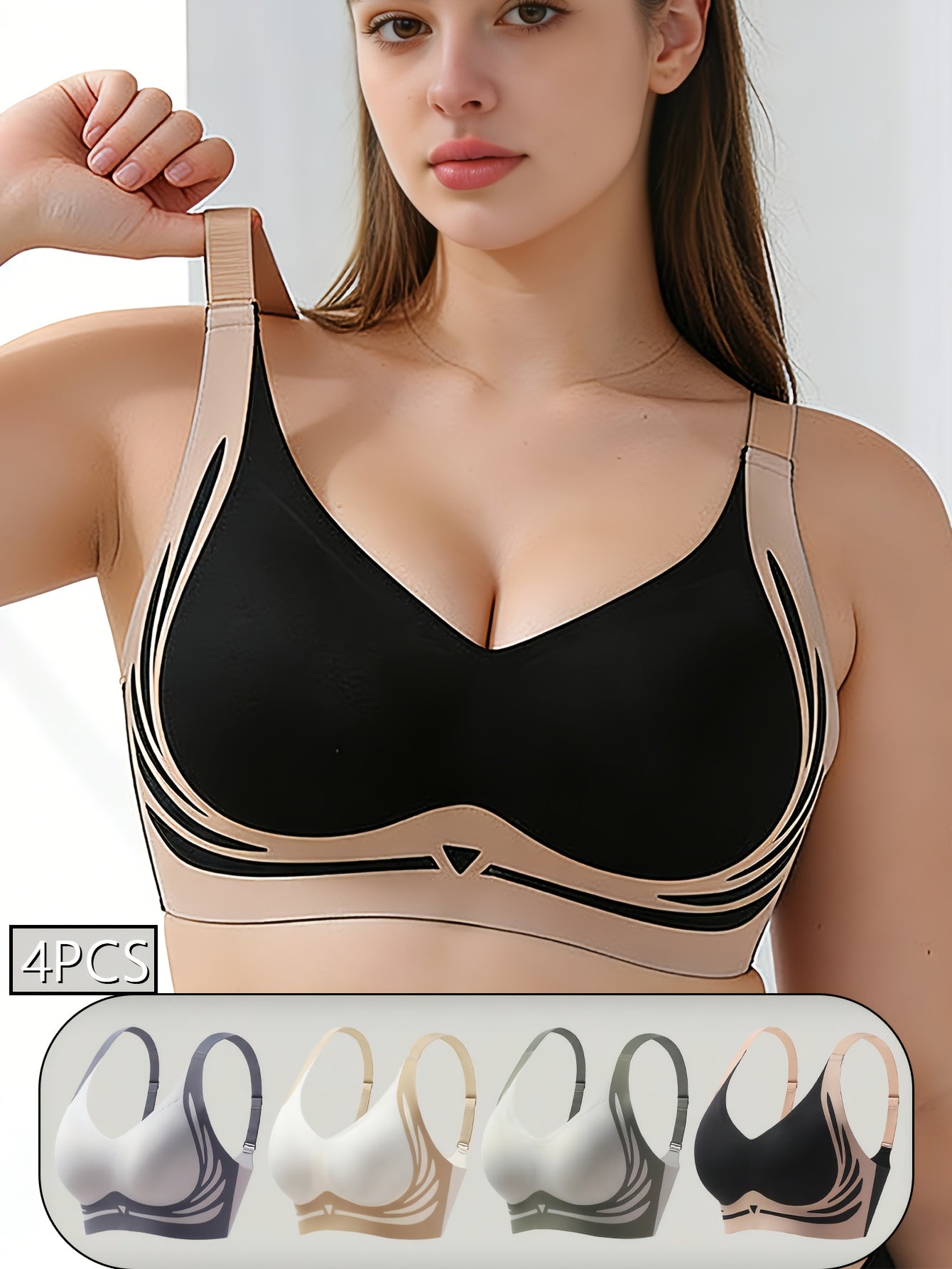 Women’s 4-Pack Adhesive Bra - Breathable Daily Comfort – view 9