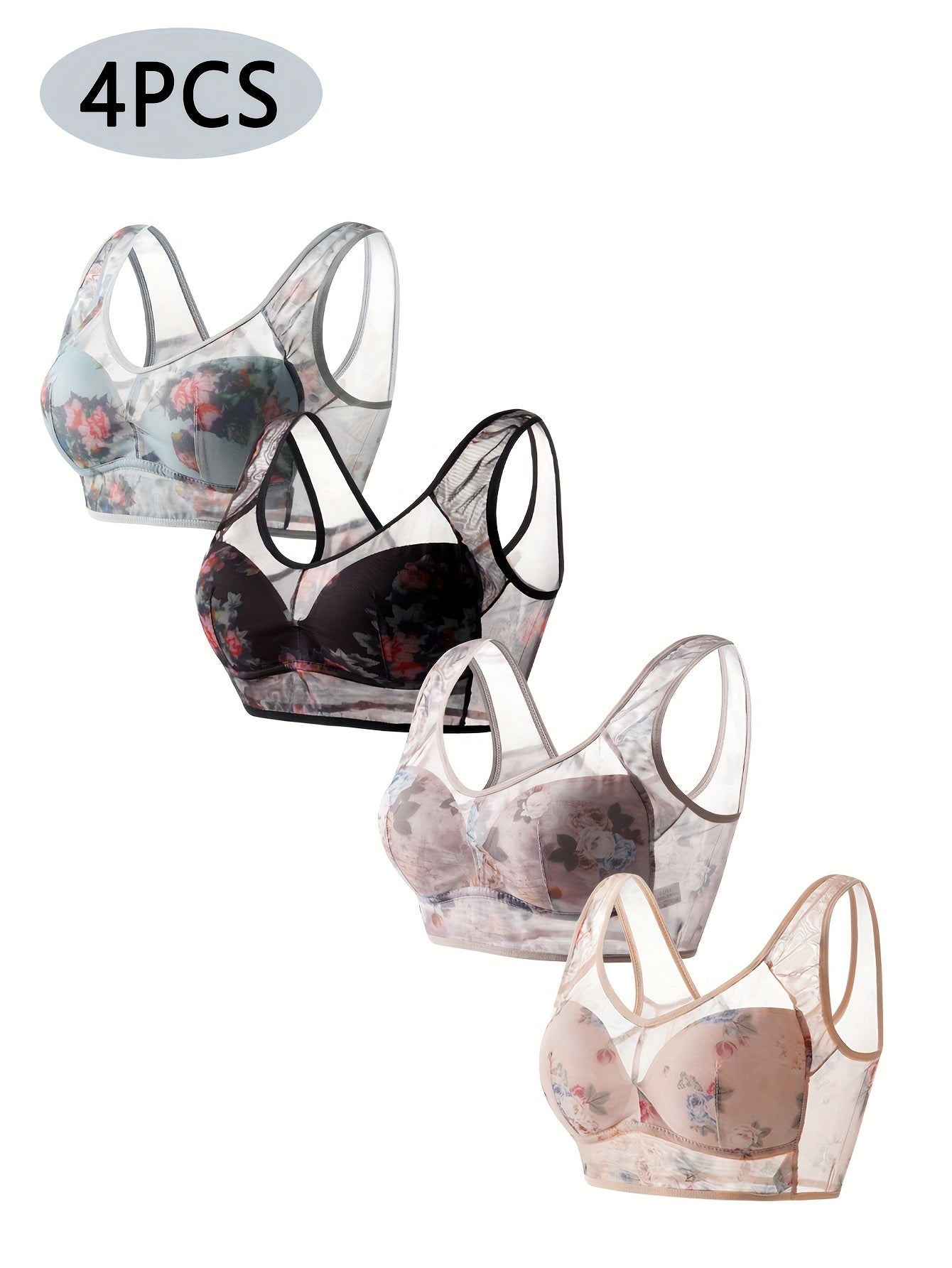 Women’s 4-Pack Bra - Lace Detail Comfort – Sizes S–XXL – view 2