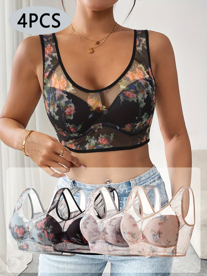 Women’s 4-Pack Bra - Lace Detail Comfort – Sizes S–XXL – view 4