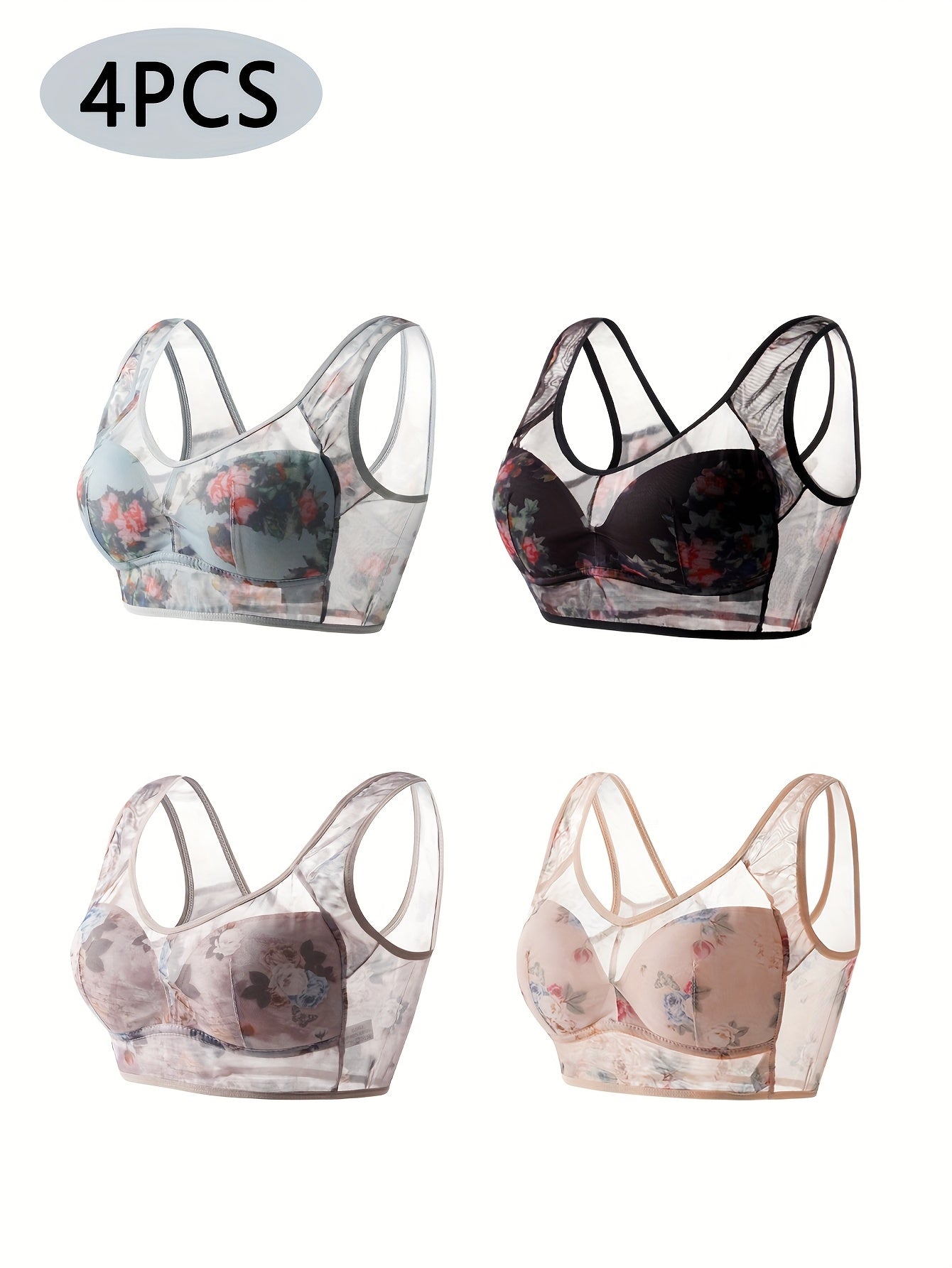 Women’s 4-Pack Bra - Lace Detail Comfort – Sizes S–XXL – view 8