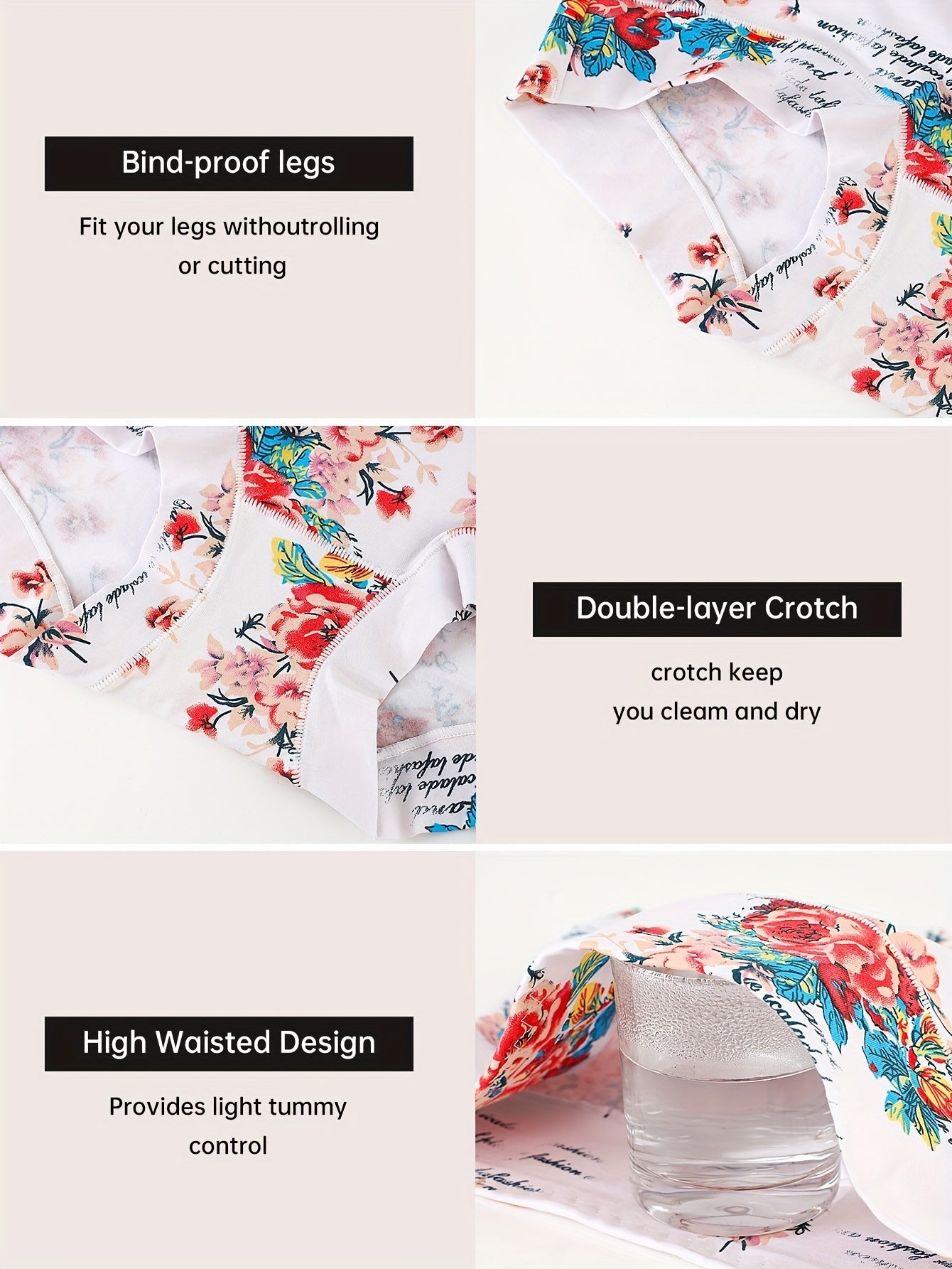 Women's 4-Pack Briefs - Floral Print Daily Comfort – view 6