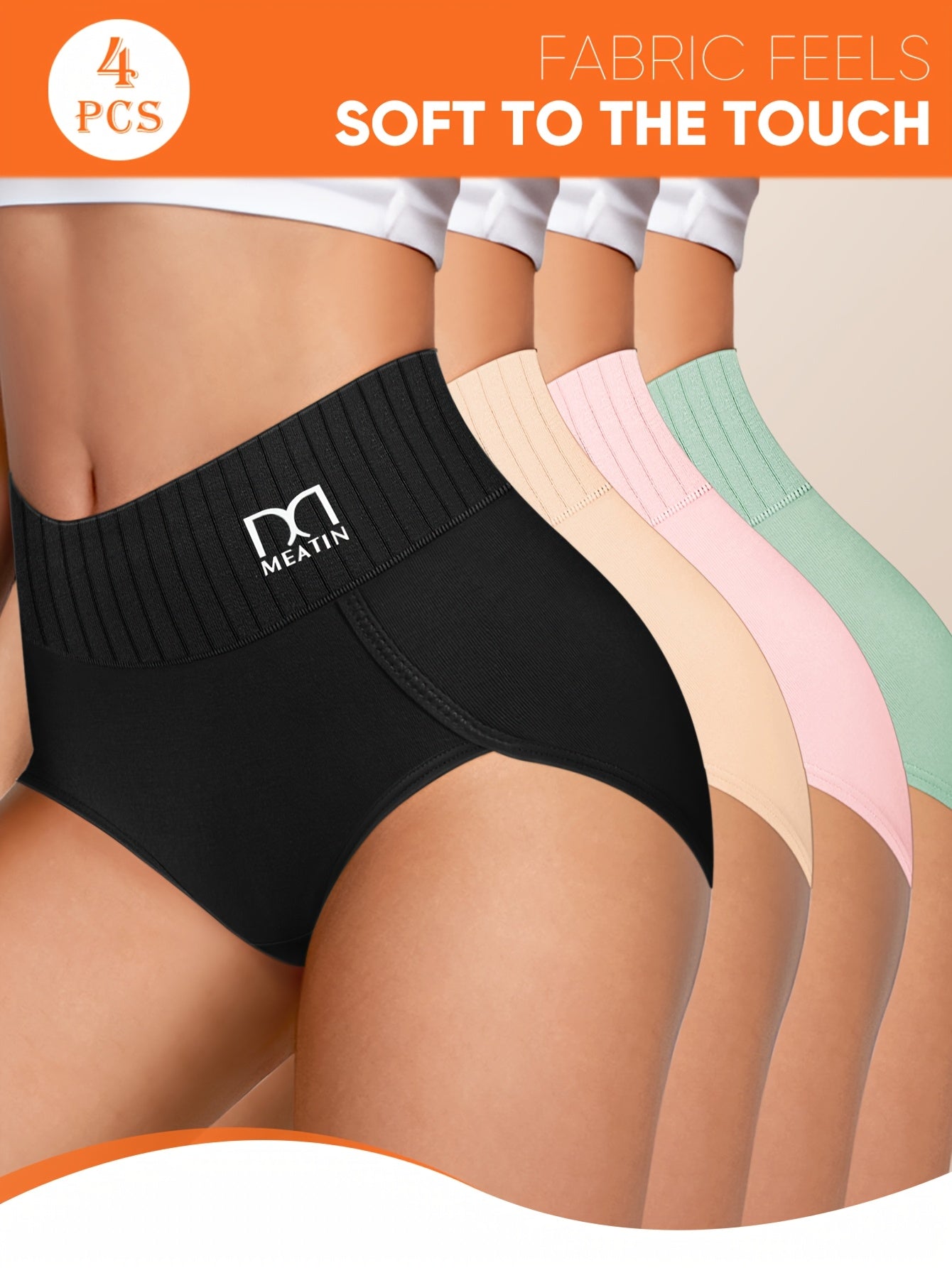 Women’s 4-Pack High-Waist Briefs - Breathable Daily Comfort – view 8