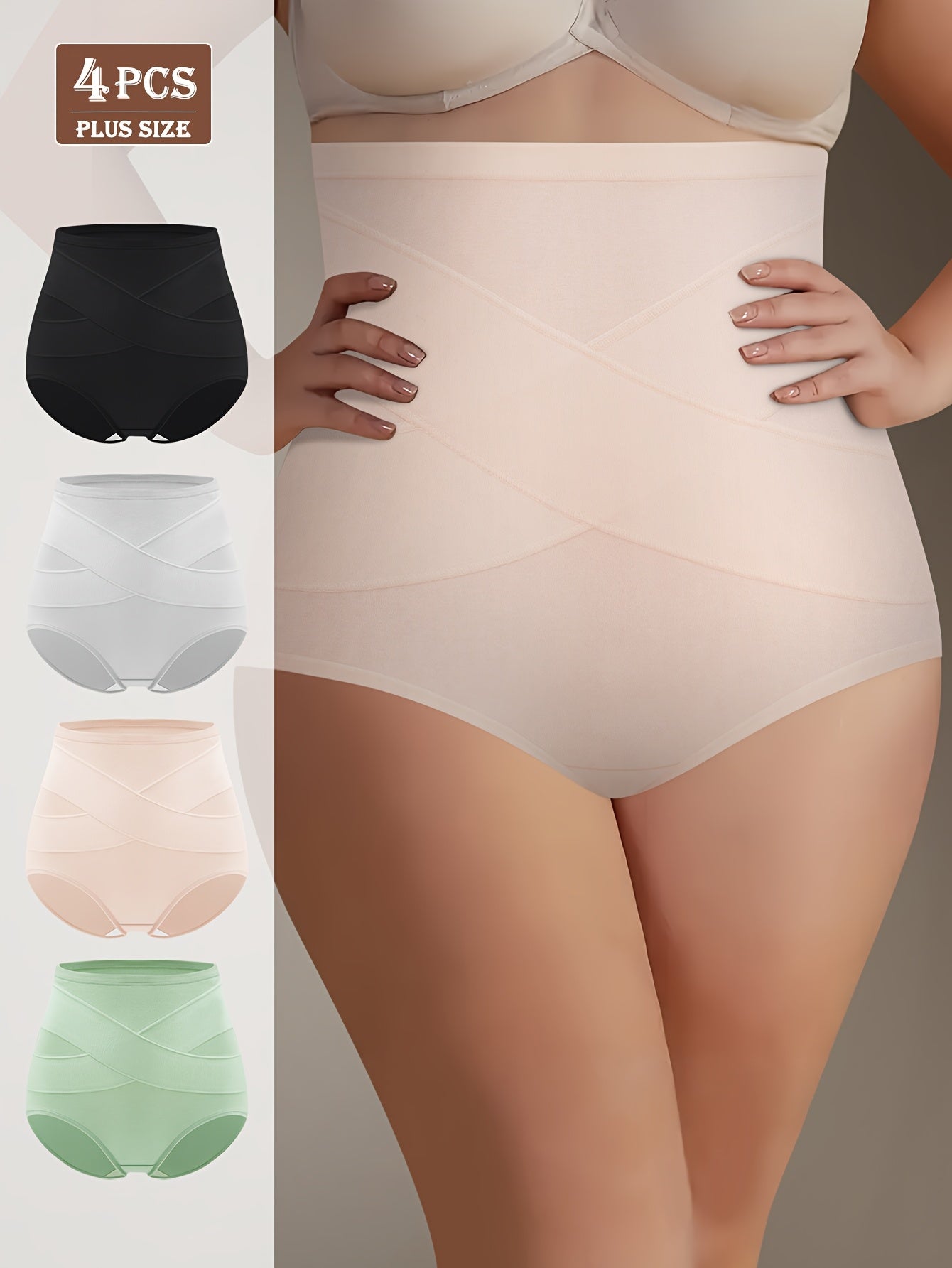 Women's 4-Pack High-Waist Briefs - Soft Plus Size Daily Comfort – main product image