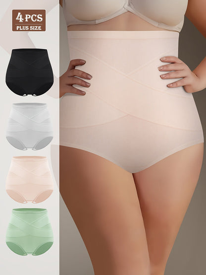 Women's 4-Pack High-Waist Briefs - Soft Plus Size Daily Comfort detail view