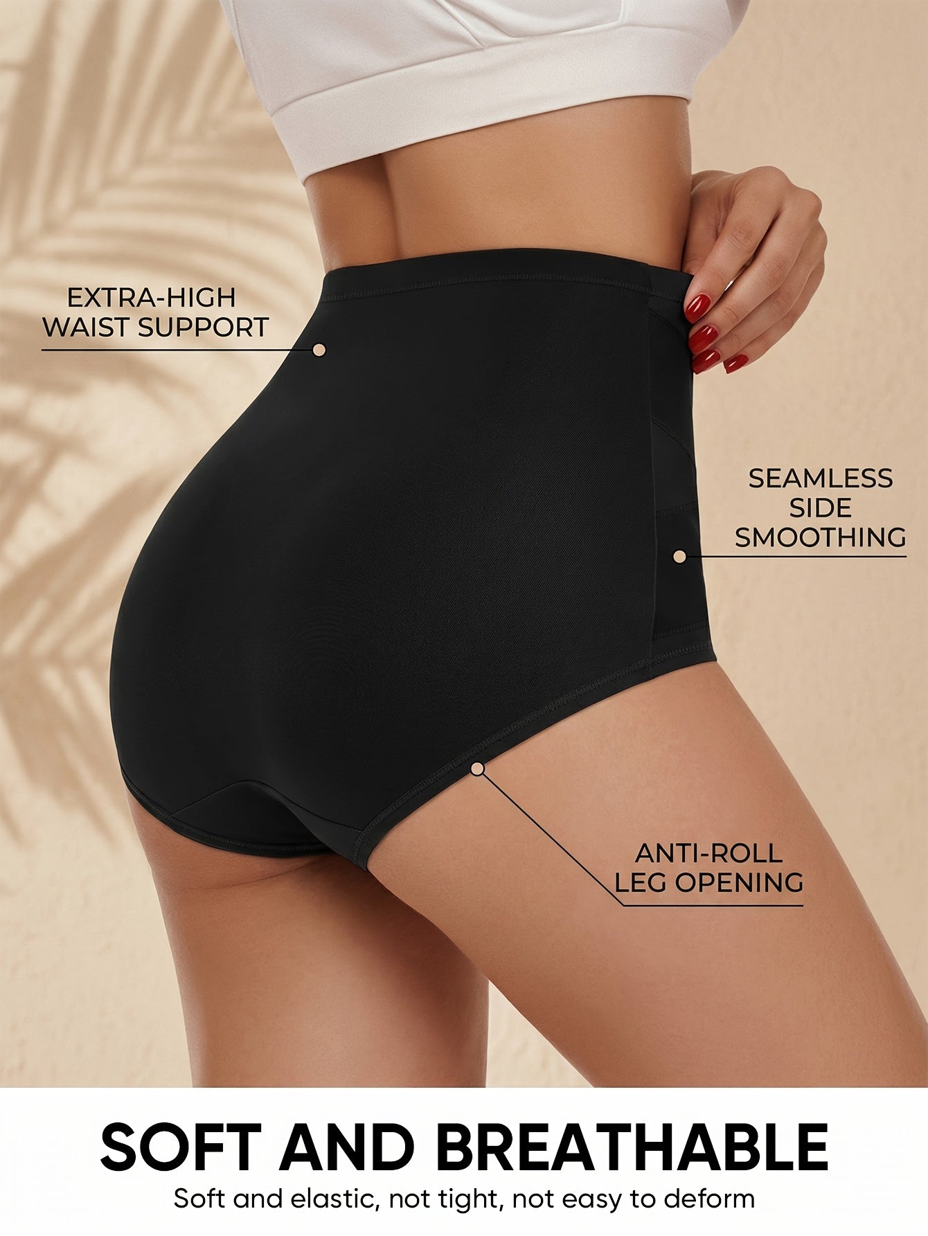 Women’s 4-Pack High-Waist Shapewear Briefs - Tummy Control Support – Colorway 14149 – view 12