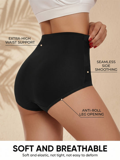 Women’s 4-Pack High-Waist Shapewear Briefs - Tummy Control Support – Colorway 14149 – view 12