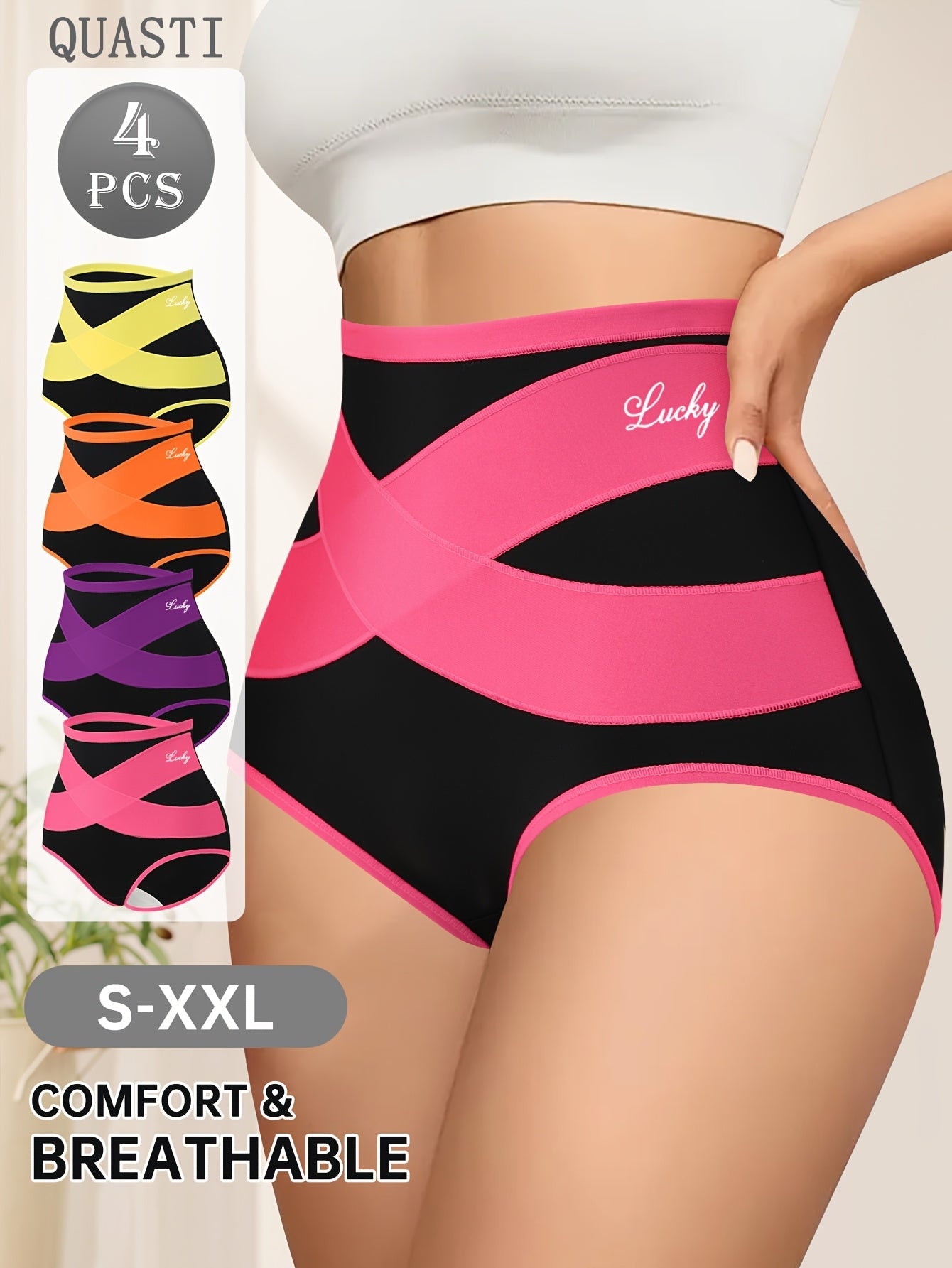 Women’s 4-Pack High-Waist Shapewear Briefs - Tummy Control Support – Colorway 90565 – view 7
