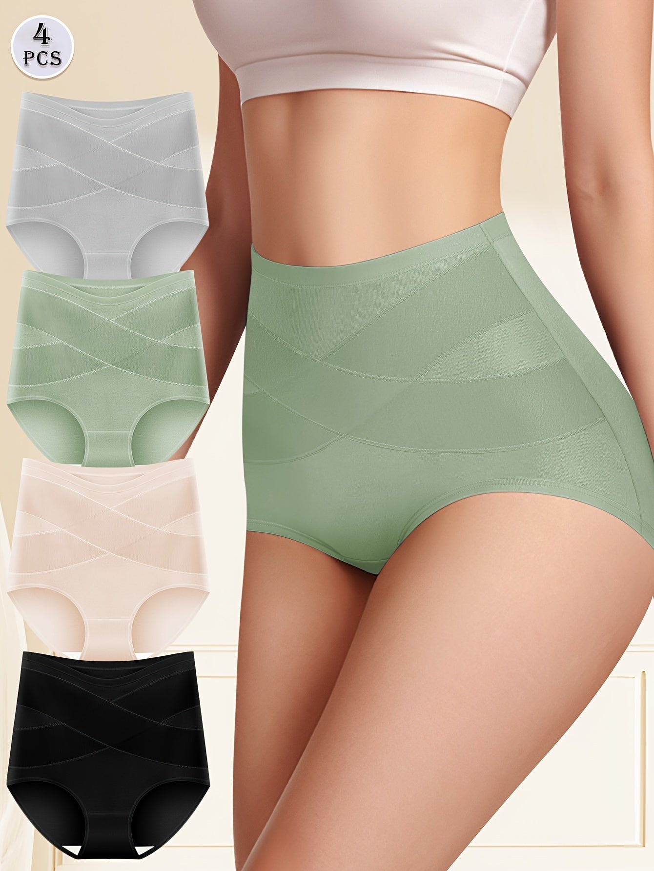 Women’s 4-Pack High-Waist Shapewear Briefs - Tummy Control Support – Colorway 55397 – view 5