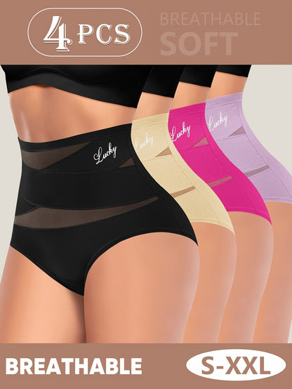 Women’s 4-Pack High-Waist Shapewear Briefs - Tummy Control Support – Mixed colors Polyester – view 8