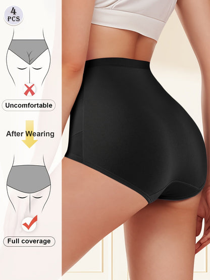 Women’s 4-Pack High-Waist Shapewear Briefs - Tummy Control Support – Sizes XS–XXL – view 2