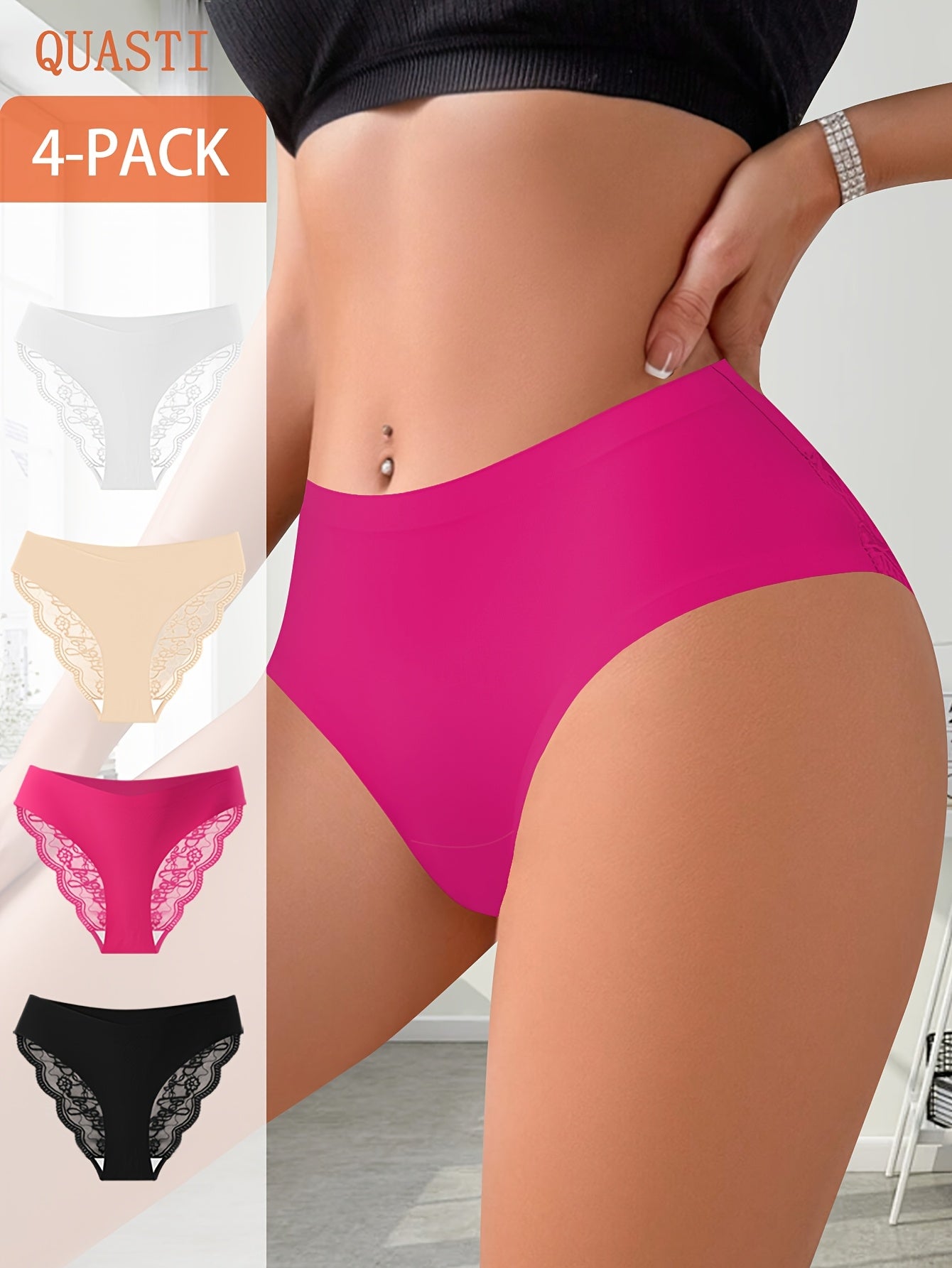 Women's 4-Pack Low-Rise Briefs - Lace Everyday Comfort – main product image