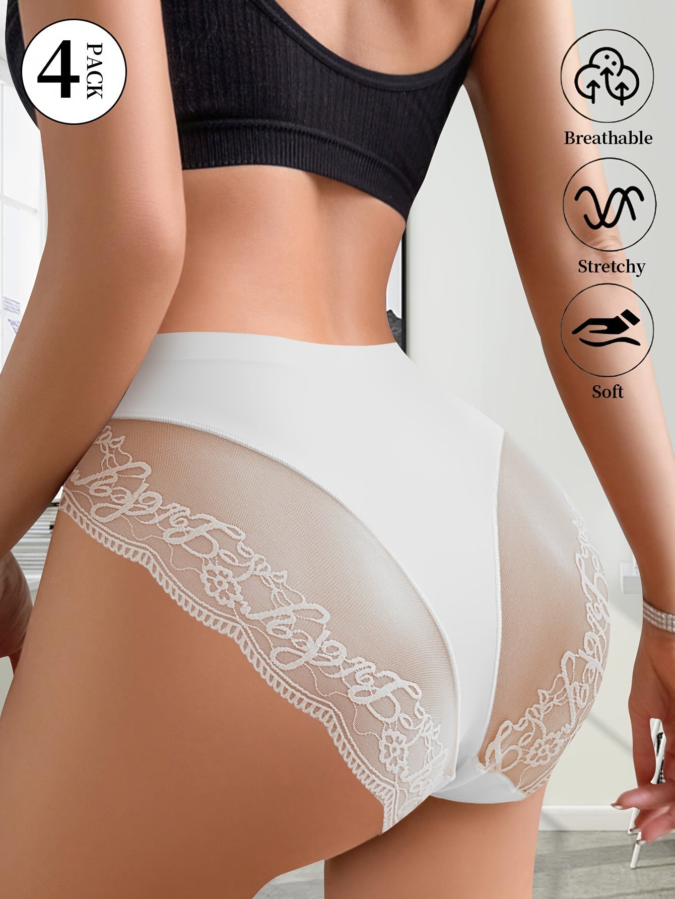 Women's 4-Pack Low-Rise Briefs - Lace Everyday Comfort – view 11