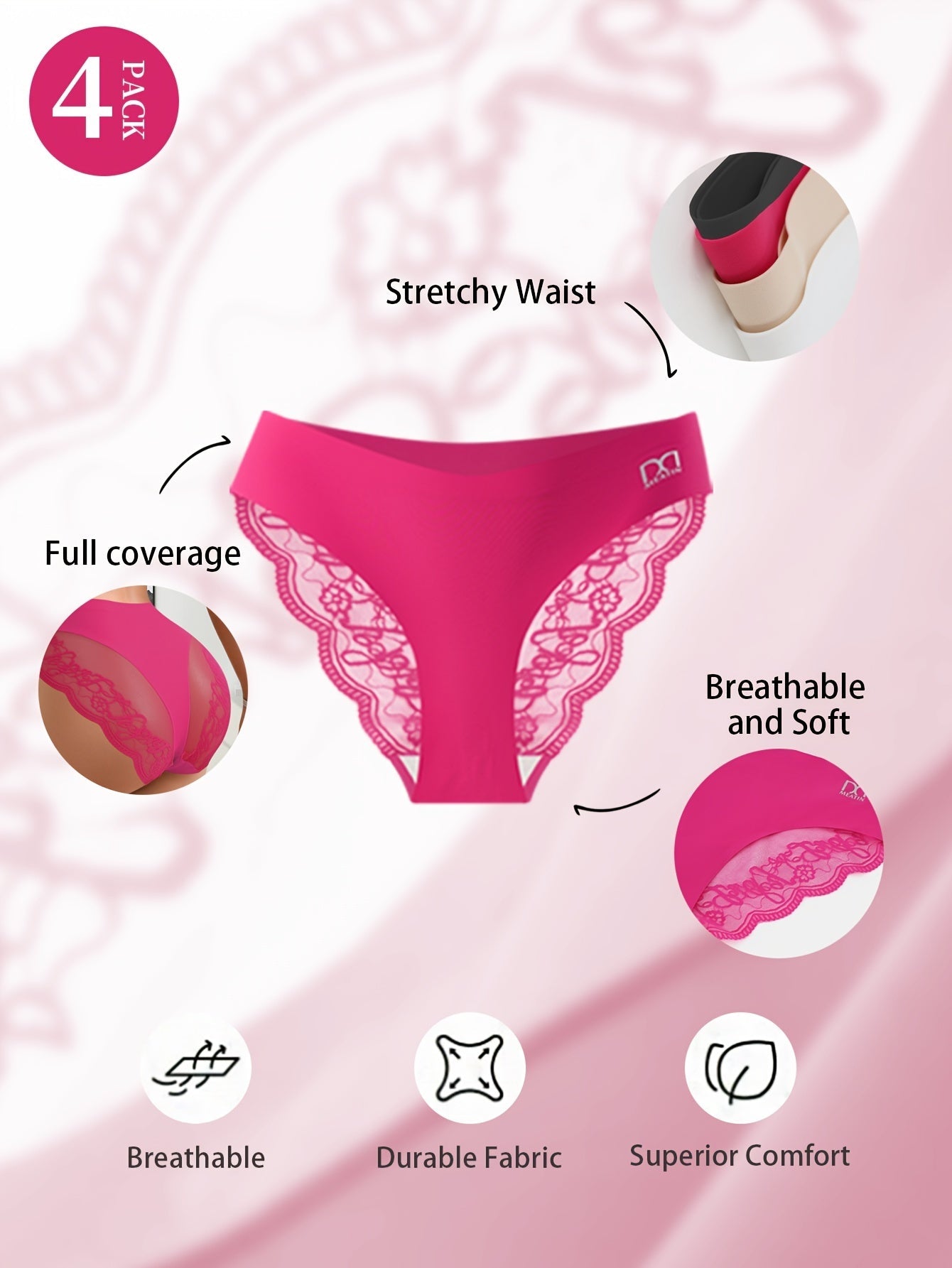 Women's 4-Pack Low-Rise Briefs - Lace Everyday Comfort – view 14