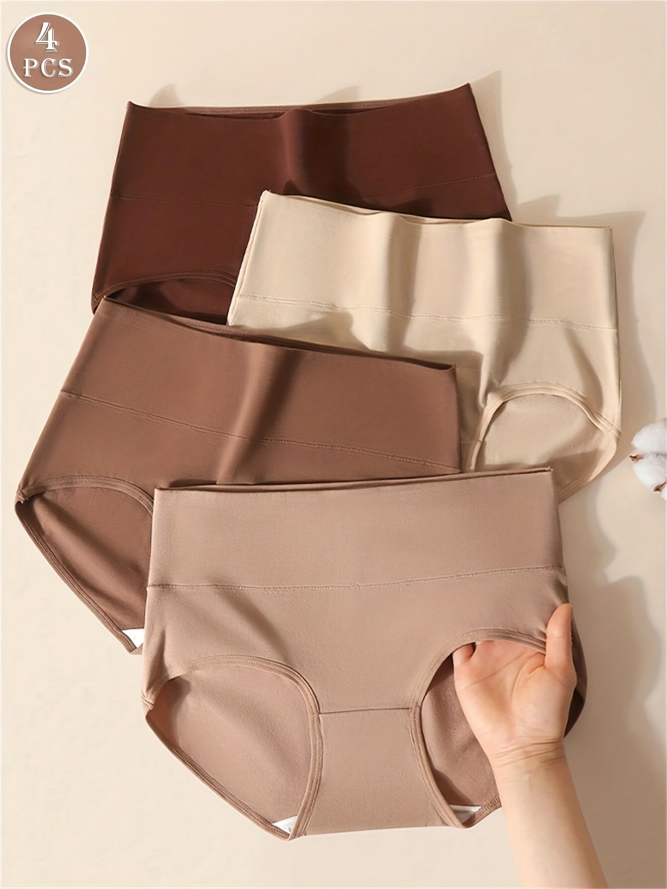 Women's 4-Pack Mid-Rise Briefs - Solid Color Everyday Comfort – view 8